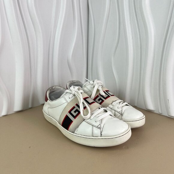 Gucci Womens White & Red Logo Webbing Low-Top Sneakers Size 36.5 - Picture 9 of 9